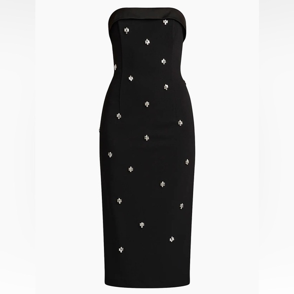 zac posen strapless floral embroidered midi dress Zac Posen
